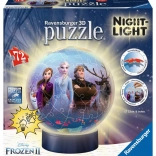 Ravensburger 3D puzzleball iluminat Regatul de Gheață 2, 72 de piese