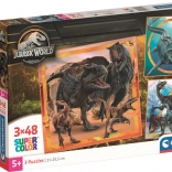 CLEMENTONI Puzzle Lumea Jurasică 3x48 piese