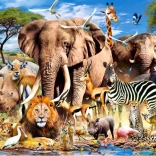 Puzzle cu 260 piese Animale din Savanna