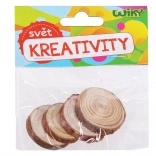 Discuri din lemn 3–4 cm, set de 4 buc