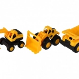 Set de vehicule de construcții 3 buc plastic 12 cm cu inerție în cutie