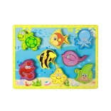 Puzzle de încastrat din lemn – lumea subacvatică