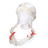 Perucă blondă cu cozi împletite pentru carnaval, pentru copii