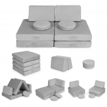 Canapea modulară mare pliabilă pentru copii DIY, 8 perne moi - gri ECOTOYS