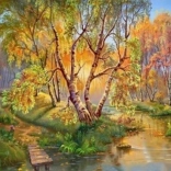 Mozaic de diamant - Mesteacăn peste pârâu