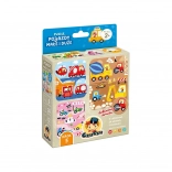 Puzzle vehicule mici și mari – joc și puzzle într-unul