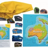 Puzzle din lemn Australia și animalele ei, 16 piese și 10 animale