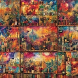 Puzzle Călătorie cu cărți și vin 2000 piese