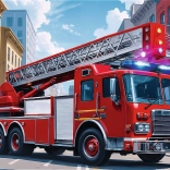 Puzzle Mașină de Pompieri 60 Piese