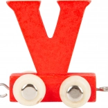 small foot trenuleț din lemn – litera V, vagon colorat