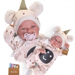 Păpușă realistă bebeluș Antonio Juan cu corp moale din material textil