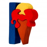 Fauna alfabet – litera I înghețată puzzle din lemn cu piese de încastrat