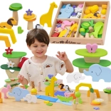 Viga set din lemn Povești tropicale, 55 piese