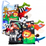 Carte educațională moale șuierătoare Animale Cozile pentru bebeluși albastră