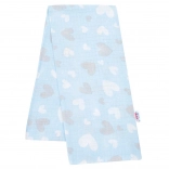 Scutec din bumbac cu imprimeu New Baby inimioare albastre