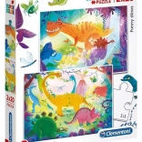 Puzzle 2×20 Super Color – dinozauri amuzanți
