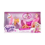 Păpușă prințesă cu unicorn și trăsură SPARKLE GIRLZ 26,5 cm