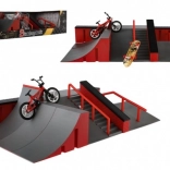 Set skatepark pentru degete cu rampe, BMX și skateboard