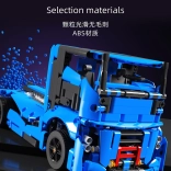 Set de construcție vehicule 9‑în‑1, 638 piese, albastru