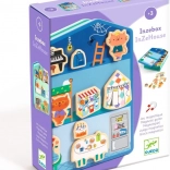 căsuță magnetică din lemn Djeco cu personaje pisicuțe