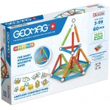 set de construcție magnetic supercolor re 60 piese geomag