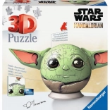Ravensburger puzzle 3D STAR WARS Mandalorian Grogu – sferă, 72 piese