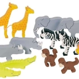 Animale din lemn Goki - set 20 buc