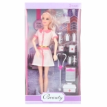 Păpușă doctoriță cu brațe articulate și accesorii 29 cm