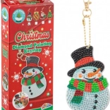 Pandantiv pictură cu diamante om de zăpadă