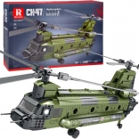 Reobrix set de construcție elicopter CH-47 Chinook – elicopter militar cu rotoare în tandem, 1451 piese