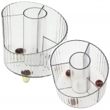 Organizator pentru articole de birou transparent alb