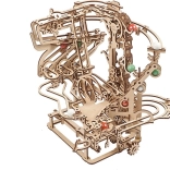 Pistă mecanică de bile din lemn UGEARS cu transmisie pe lanț – puzzle 3D