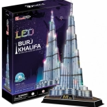 Puzzle 3D luminos Burj Khalifa, 136 piese