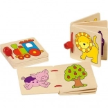 Carte ilustrată din lemn pentru copii