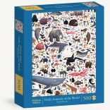 Puzzle Salut animale ale lumii de la Chronicle Books 500 de piese
