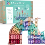 Connetix Pastel Ball Run set de construcții magnetice 106 piese cu pistă pentru bile