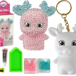 Set creativ DIY ren diamant roz 3D pandantiv cu cristale