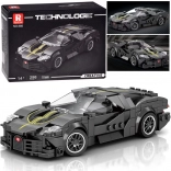 Set de construcție tehnică – hypercar de lux negru, mașină sport cu 298 piese