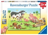 RAVENSBURGER Puzzle Ferma de animale 2x12 piese