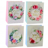 Pungă Cadou Modele Florale Best Wishes 23 x 18 x 10,5 cm