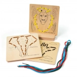 Bigjigs Toys împletire după numere – animale sălbatice