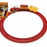 Trenuleț cu cheie cu două vagoane și șine