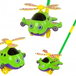 Elicopter Verde Vesel pe Împins