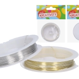 Sârmă pentru mărgele 0,6 mm, 4 m – aurie sau argintie