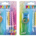 Lumânare pentru petrecere numărul 5 cu lumânări suplimentare