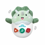 Dinozaur de pluș cu rostogolire, cu efecte luminoase și sonore, 20 cm