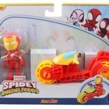Marvel Spidey și prietenii lui Iron Man pe motocicletă – figurină de acțiune și vehicul