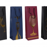 Punguță cadou pentru sticlă M, 36 × 12,8 × 8,4 cm, motiv pentru tot anul