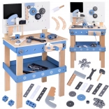 Banc mare de lucru din lemn pentru copii, cu unelte