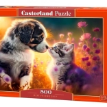 Puzzle 500 de piese CASTORLAND – prietenie nouă (câine și pisică)
